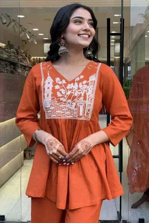 Ynf Cotton KESH613 206 Suits & Dresses Western Wears Festive Collections Wholesale Co-ord Set Embroidered Dresses Cotton Dresses Manufacturer