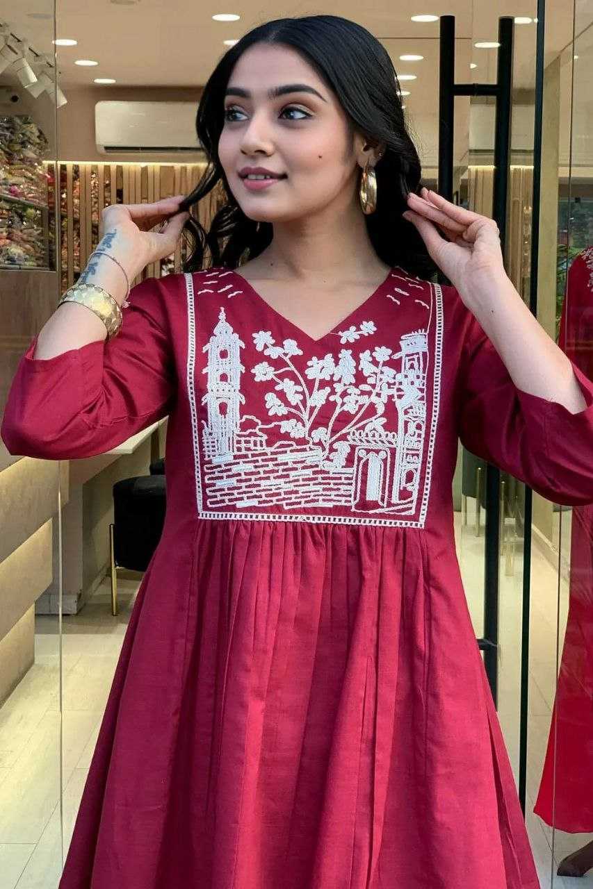 Ynf Cotton KESH613 206 Suits & Dresses Western Wears Festive Collections Wholesale Co-ord Set Embroidered Dresses Cotton Dresses Manufacturer