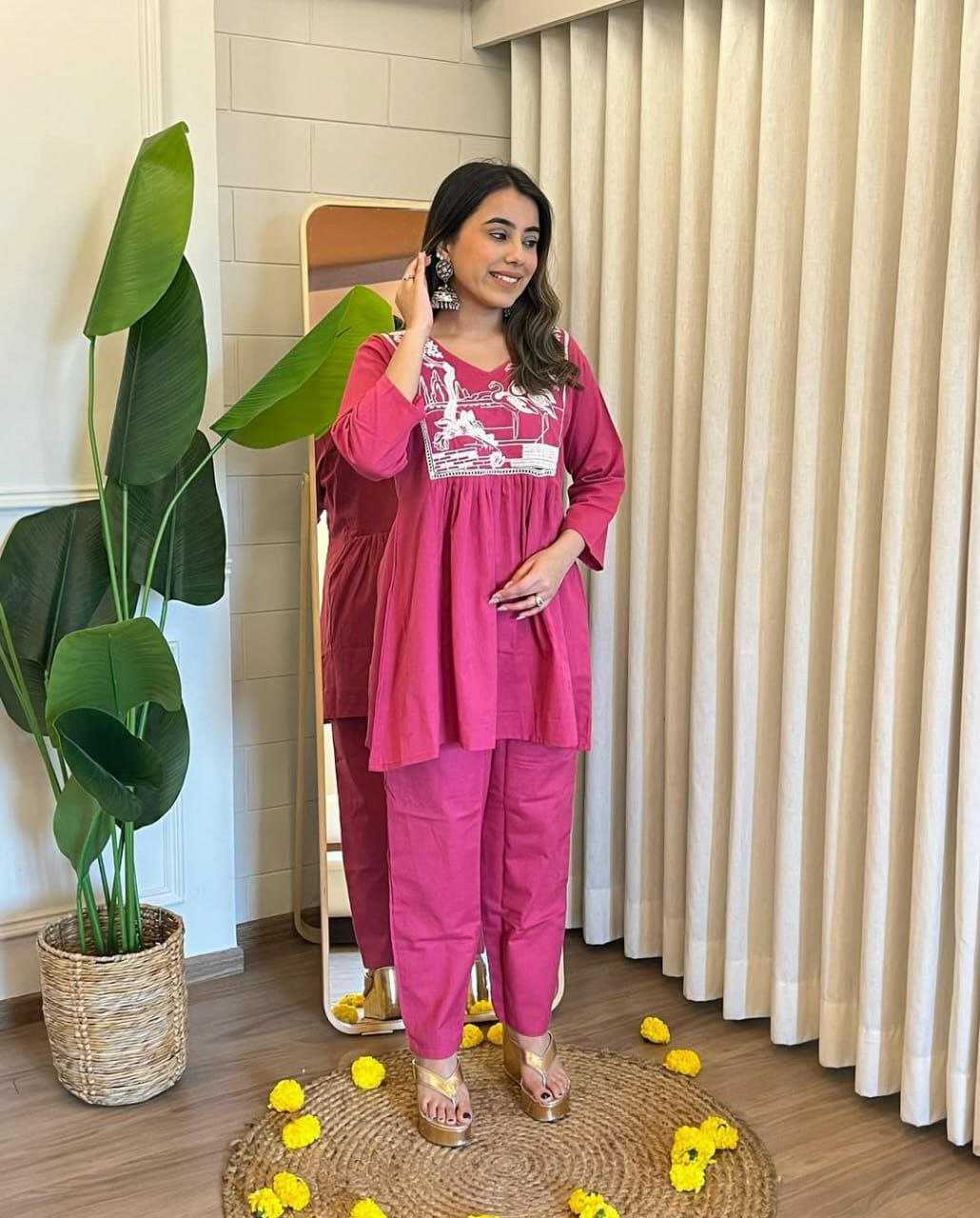 Ynf Cotton KESH613 209 Suits & Dresses Western Wears Festive Collections Wholesale Co-ord Set Embroidered Dresses Cotton Dresses Manufacturer