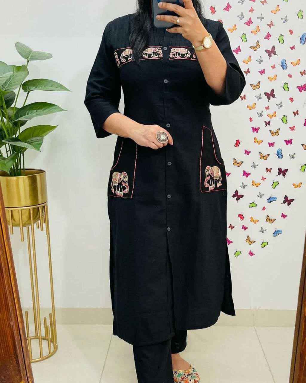 Ynf Cotton KESH613 230 Kurti Festive Collections Wholesale Cotton Kurtis Embroidered Kurtis Kurtis With Pockets Manufacturer