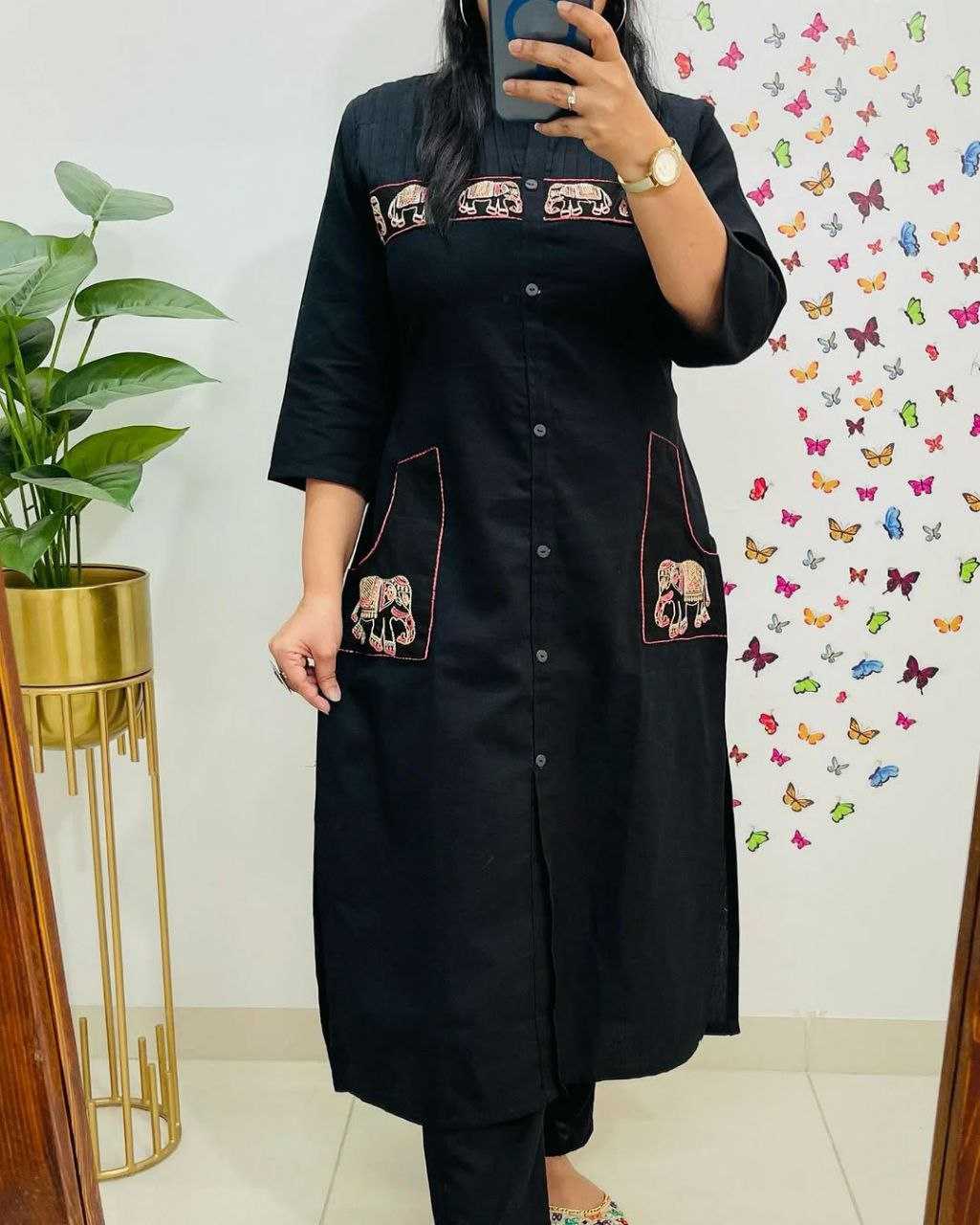 Ynf Cotton KESH613 230 Kurti Festive Collections Wholesale Cotton Kurtis Embroidered Kurtis Kurtis With Pockets Manufacturer