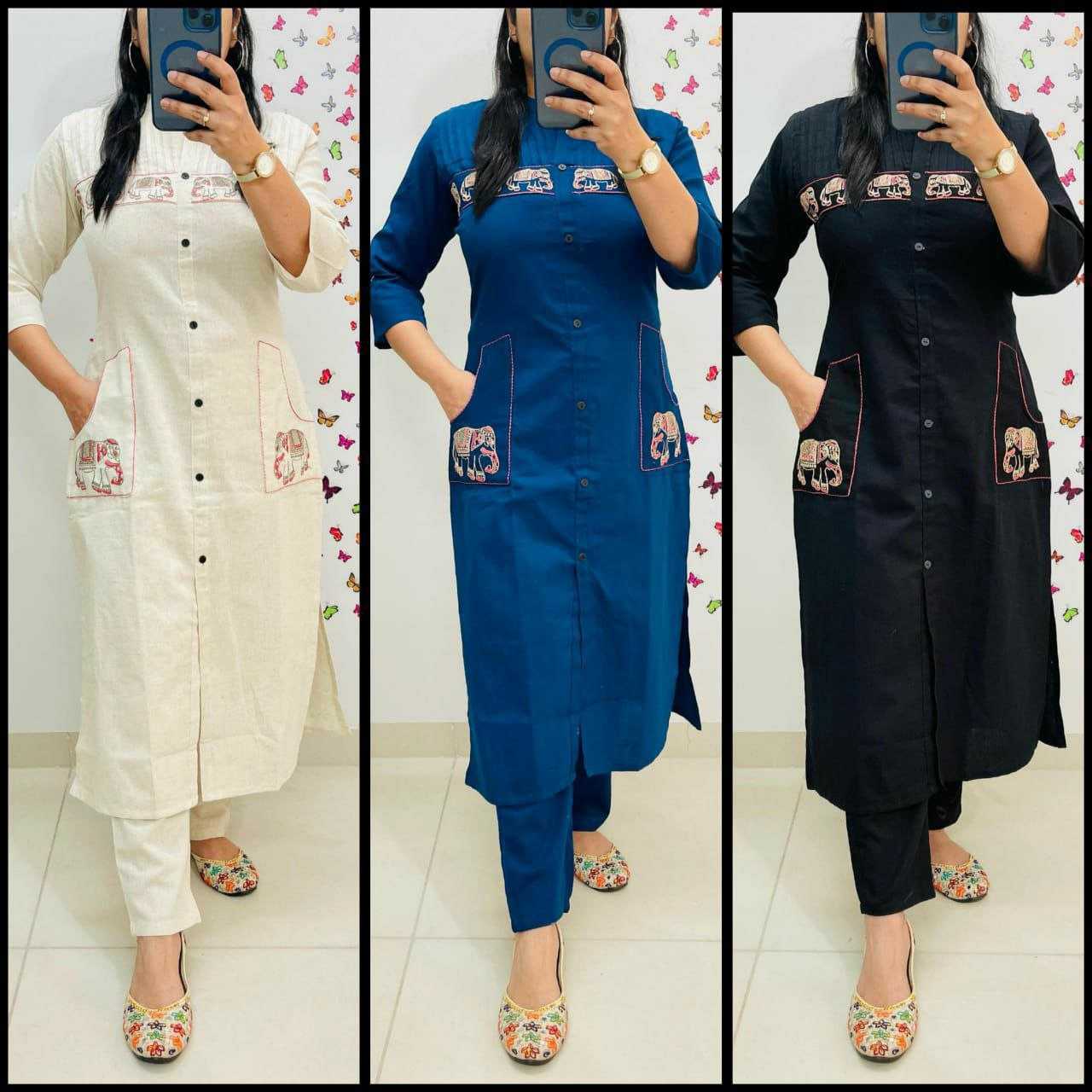 Ynf Cotton KESH613 242 Kurti Festive Collections Wholesale Cotton Kurtis Embroidered Kurtis Kurtis With Pockets Manufacturer