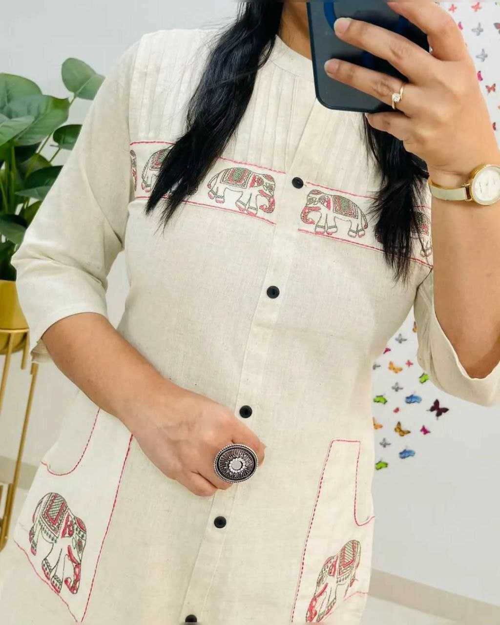 Ynf Cotton KESH613 242 Kurti Festive Collections Wholesale Cotton Kurtis Embroidered Kurtis Kurtis With Pockets Manufacturer