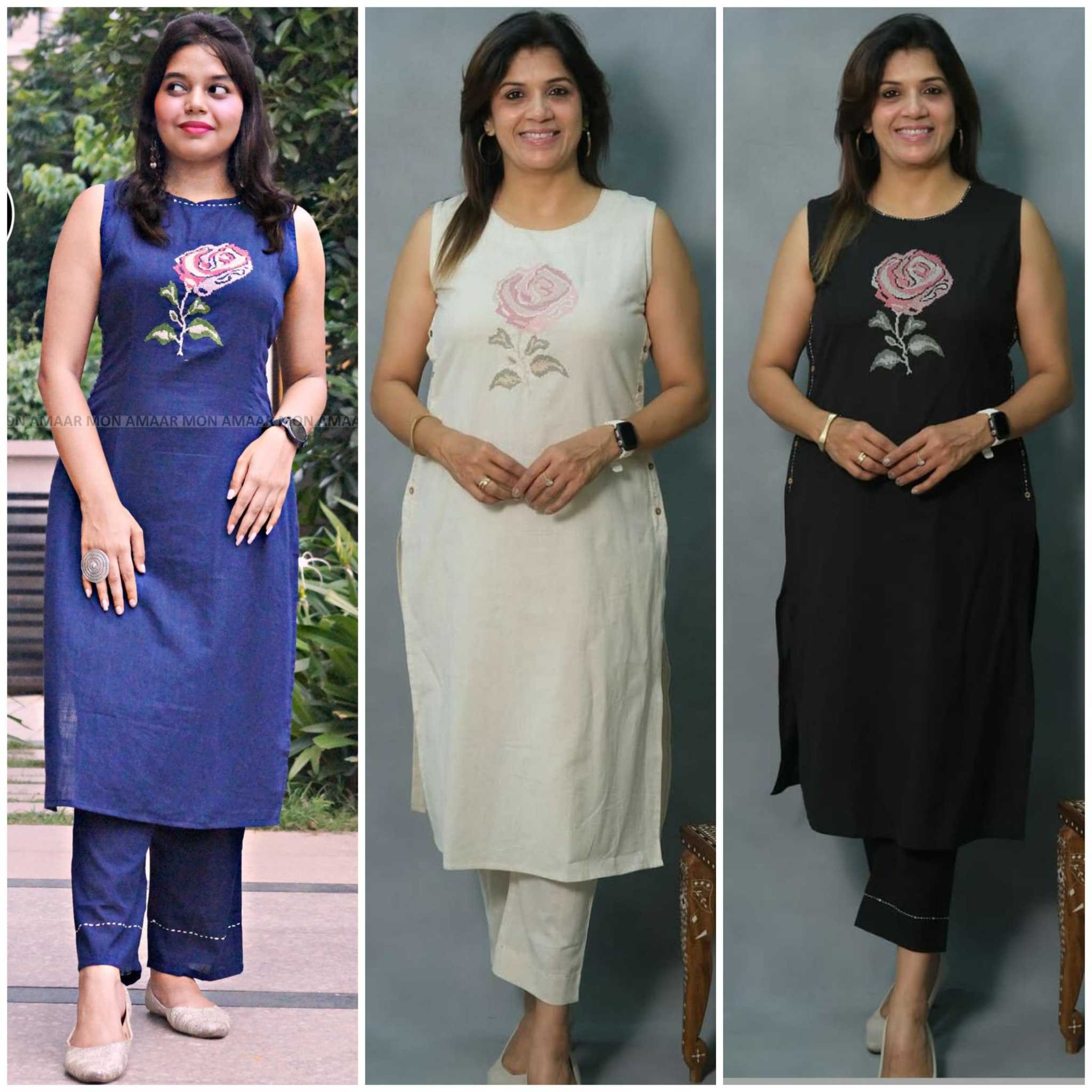 Ynf Cotton KESH613 248 Kurti Festive Collections Wholesale Cotton Kurtis Embroidered Kurtis Sleeveless Kurtis Manufacturer