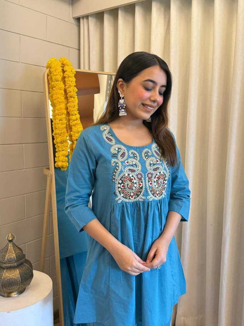 Ynf Cotton KESH613 KIRTI Suits & Dresses Western Wears Festive Collections Wholesale Co-ord Set Palazzo Suit Embroidered Dresses Manufacturer