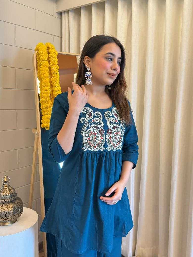 Ynf Cotton KESH613 KIRTI Suits & Dresses Western Wears Festive Collections Wholesale Co-ord Set Palazzo Suit Embroidered Dresses Manufacturer