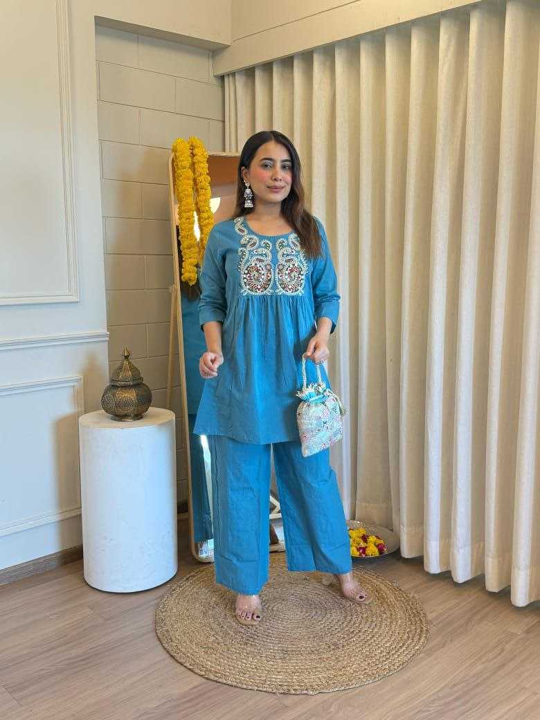 Ynf Cotton KESH613 KIRTI Suits & Dresses Western Wears Festive Collections Wholesale Co-ord Set Palazzo Suit Embroidered Dresses Manufacturer