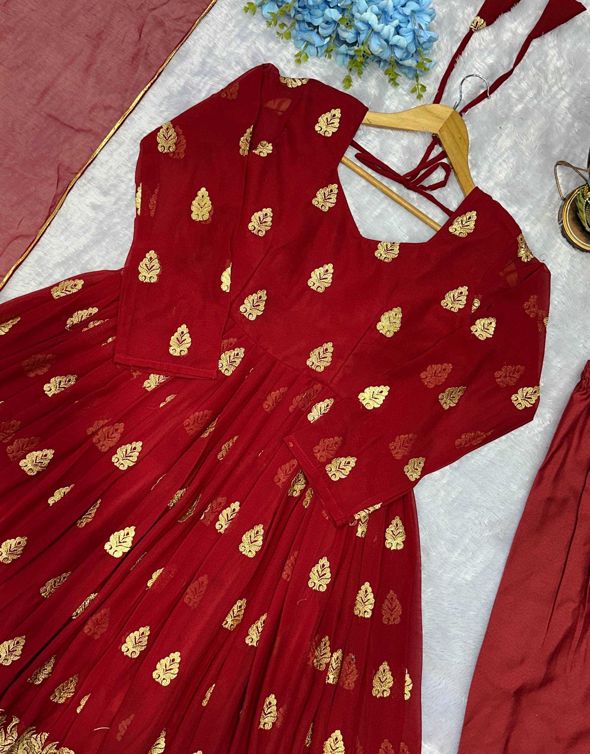 Ynf Faux Georgette KESH523 299 Gowns Wholesale Embroidery Gowns Party Wear Gowns Designer Gowns Manufacturer