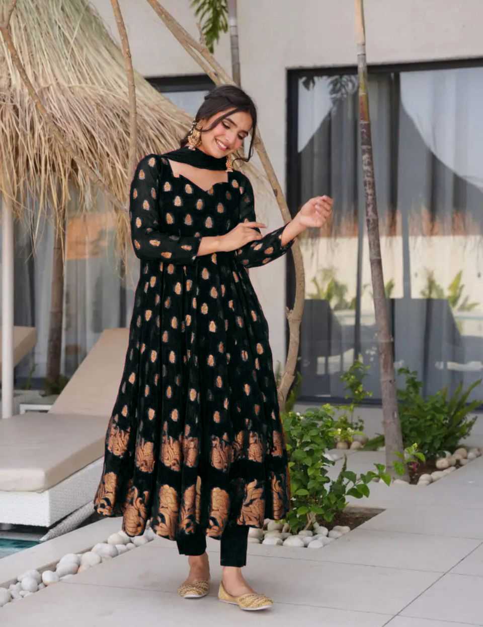 Ynf Faux Georgette KESH523 299 Gowns Wholesale Embroidery Gowns Party Wear Gowns Designer Gowns Manufacturer