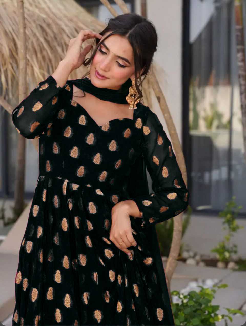 Ynf Faux Georgette KESH523 299 Gowns Wholesale Embroidery Gowns Party Wear Gowns Designer Gowns Manufacturer