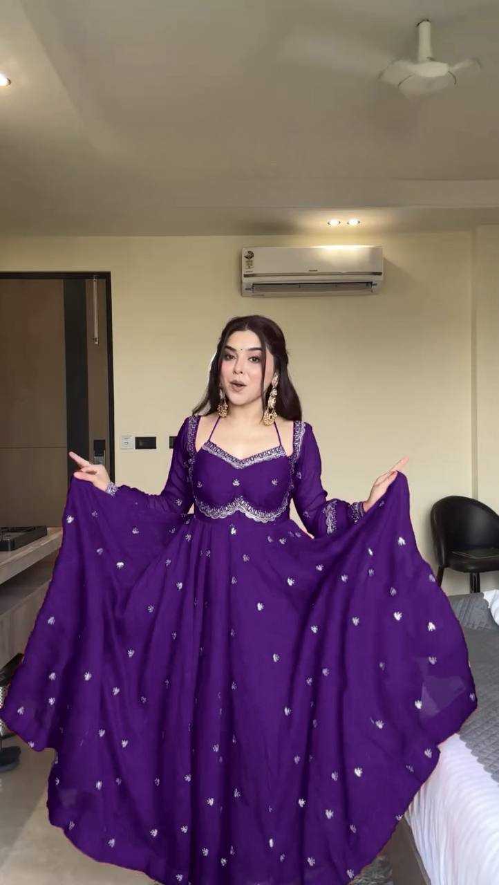 Ynf Georgette KESH513 519 Gowns Wholesale Embroidery Gowns Anarkali Gown Georgette Gown Manufacturer