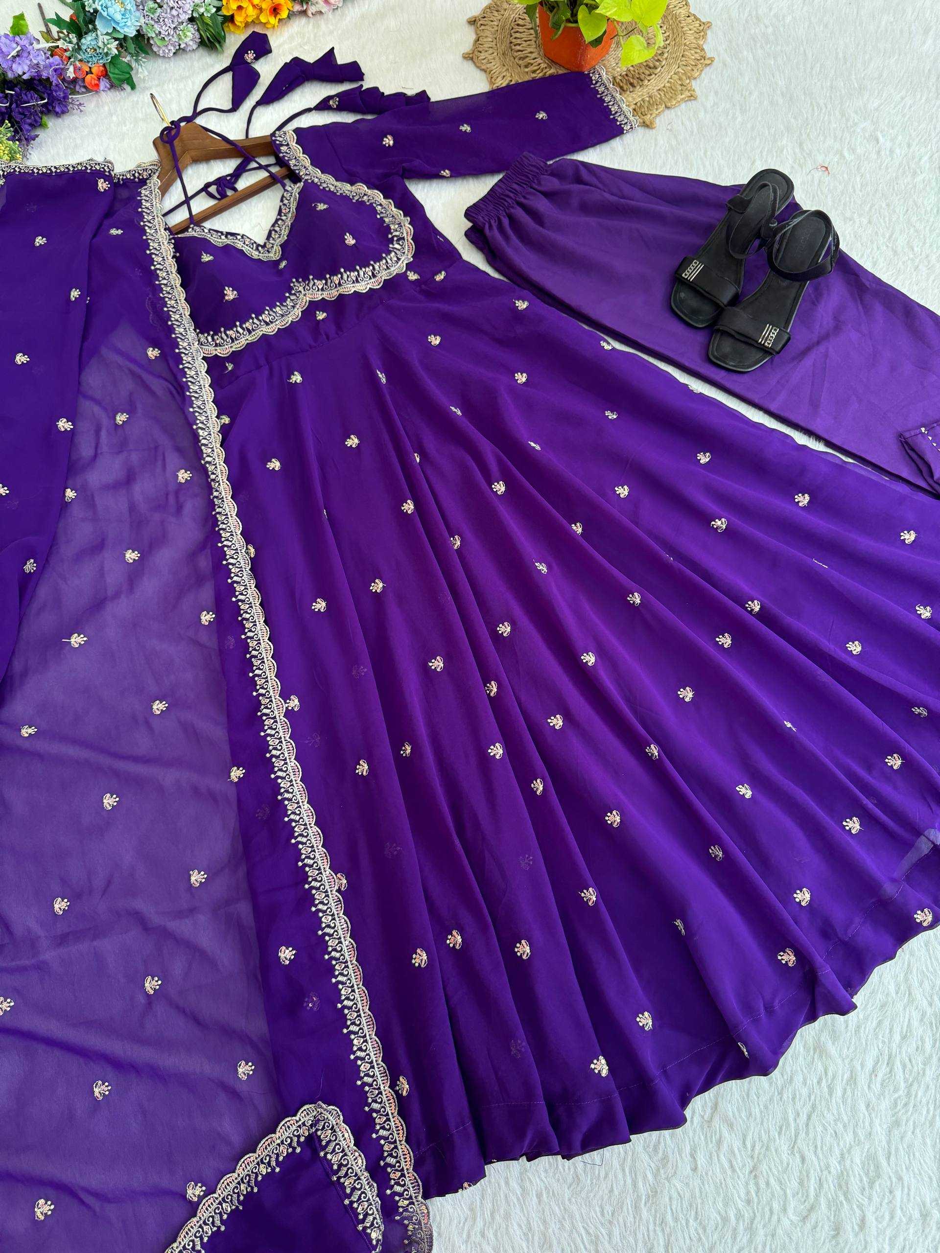 Ynf Georgette KESH513 519 Gowns Wholesale Embroidery Gowns Anarkali Gown Georgette Gown Manufacturer
