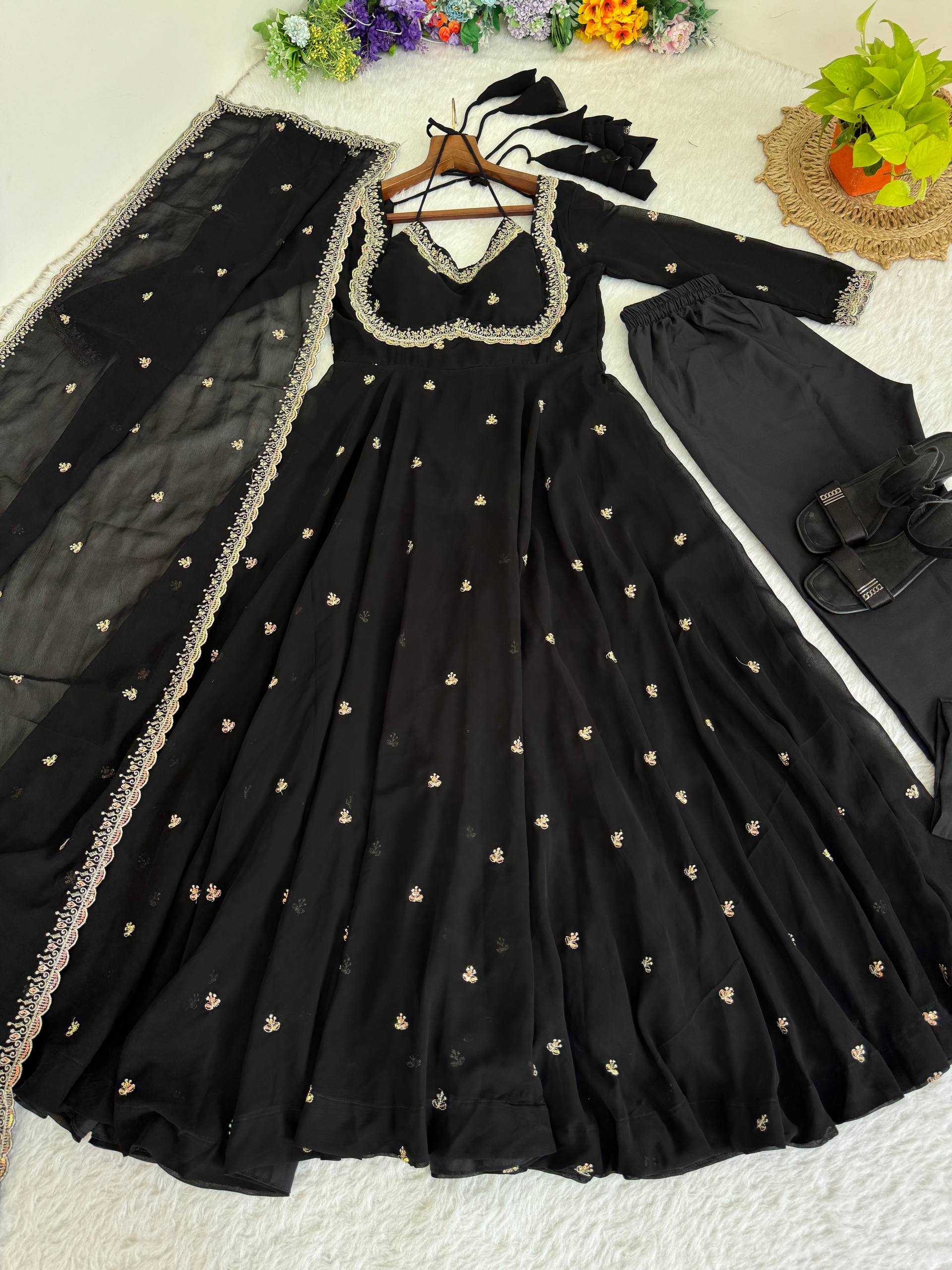 Ynf Georgette KESH513 521 Gowns Wholesale Embroidery Gowns Anarkali Gown Georgette Gown Manufacturer