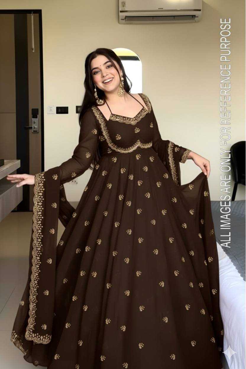 Ynf Georgette KESH533 ON5143 Gowns Wholesale Embroidery Gowns Anarkali Gown Georgette Gown Manufacturer