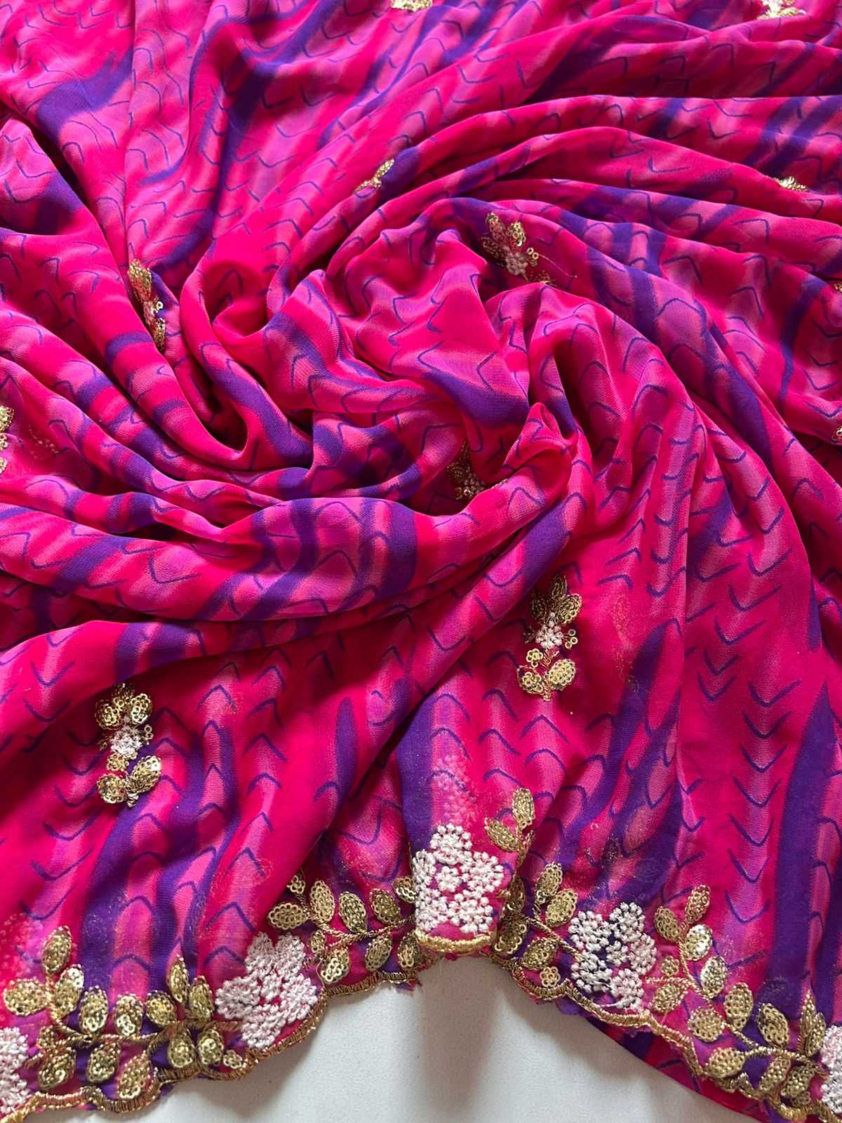 Ynf Georgette KESH622 shiboro Sarees Wholesale Georgette Sarees Embroidered Sarees Printed Georgette Saree Manufacturer