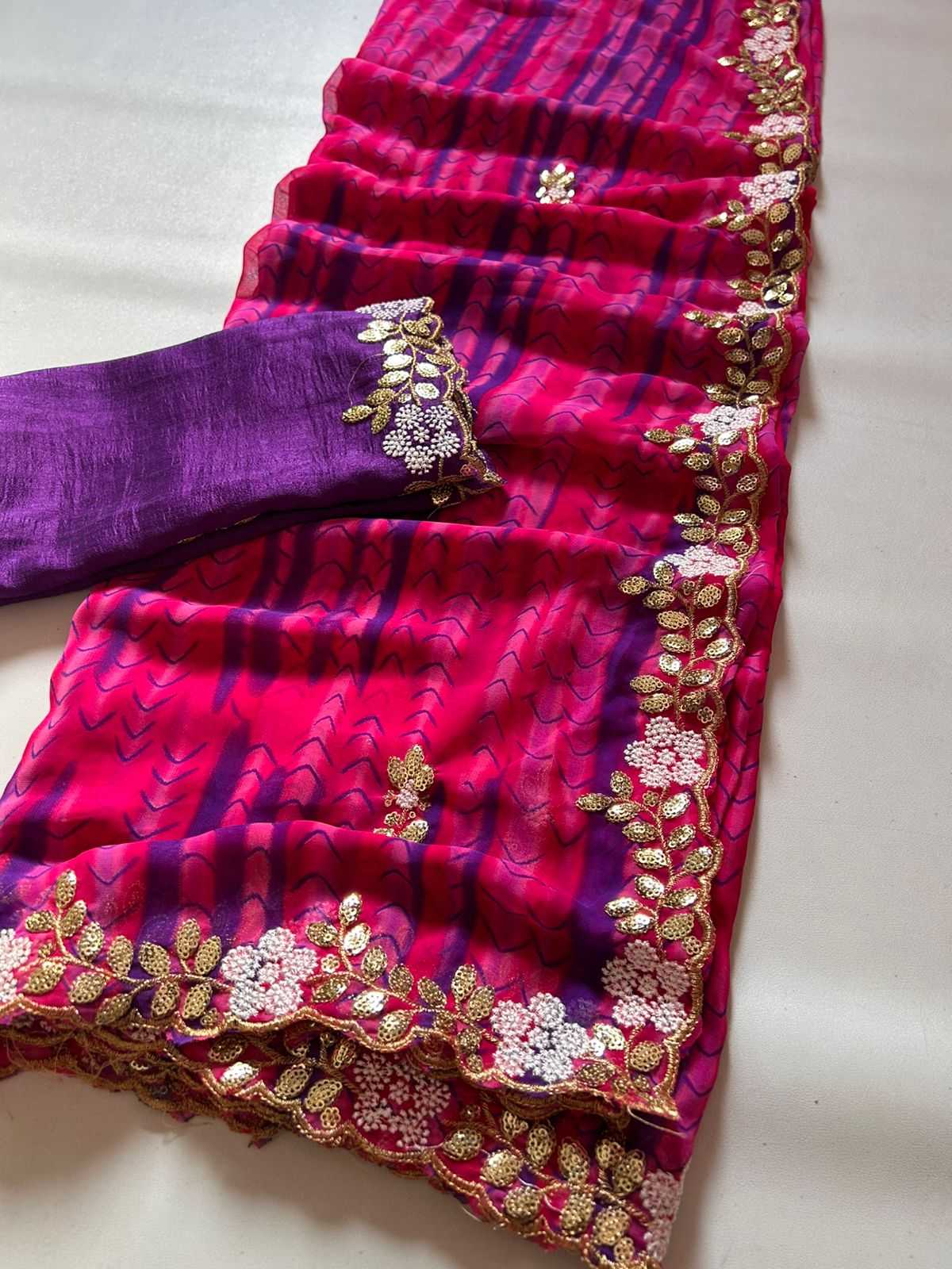 Ynf Georgette KESH622 shiboro Sarees Wholesale Georgette Sarees Embroidered Sarees Printed Georgette Saree Manufacturer