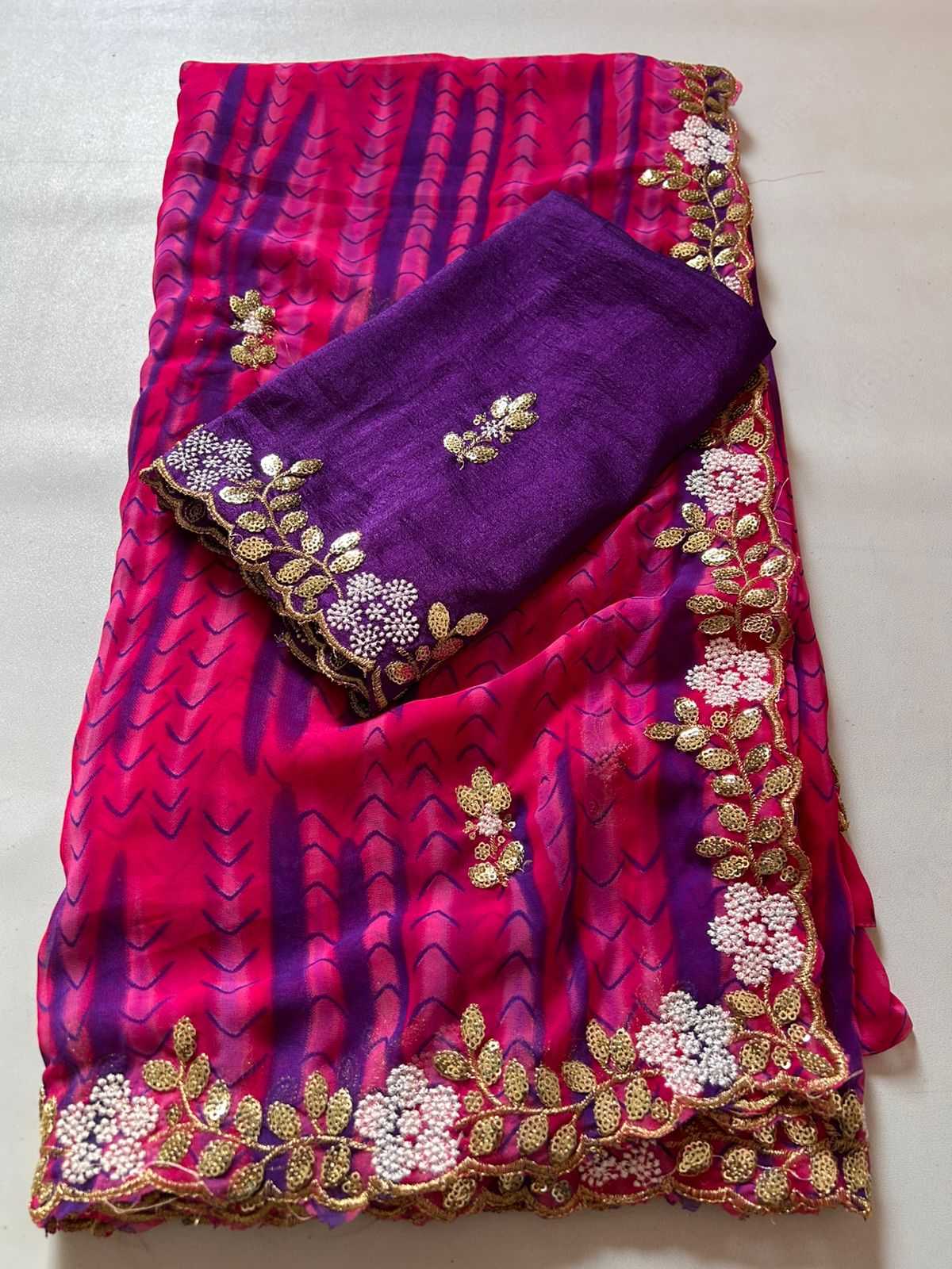 Ynf Georgette KESH622 shiboro Sarees Wholesale Georgette Sarees Embroidered Sarees Printed Georgette Saree Manufacturer