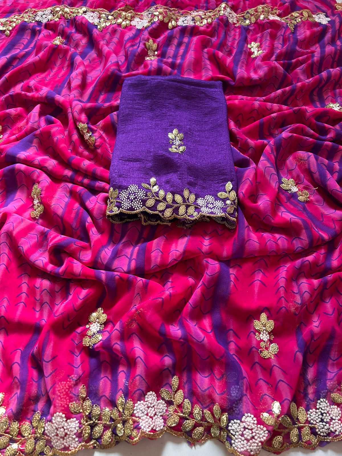 Ynf Georgette KESH622 shiboro Sarees Wholesale Georgette Sarees Embroidered Sarees Printed Georgette Saree Manufacturer