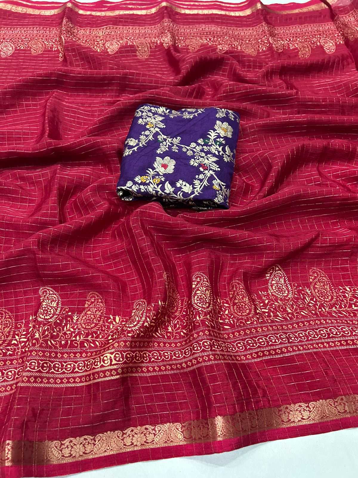 Ynf Georgette KESH622 Weaving Sarees Wholesale Georgette Sarees Ladies Sarees Red Sarees Manufacturer