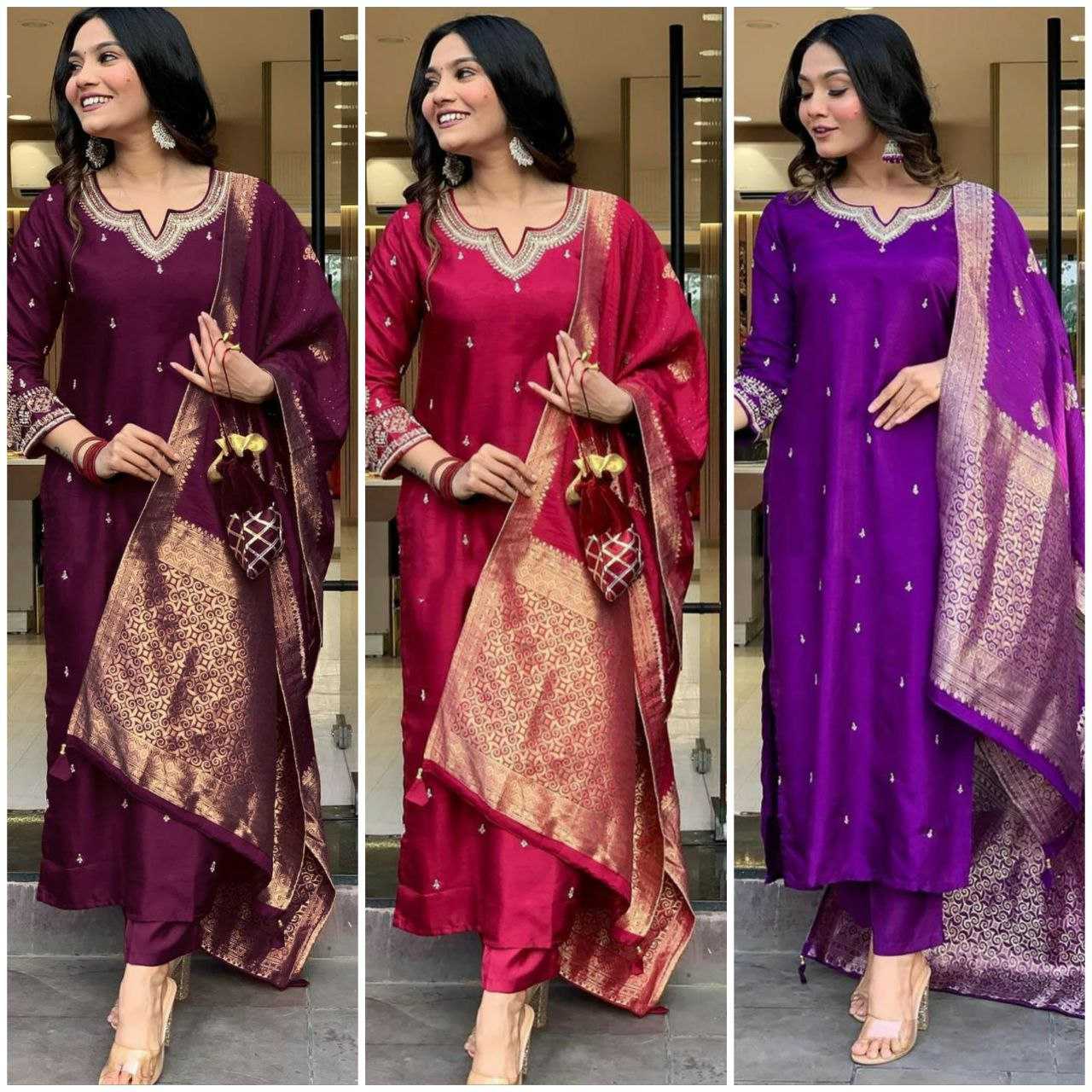 Ynf Heavy Roman Silk KESH613 113 Suits & Dresses Plus Size Collections Wholesale Embroidery Suits Zari Work Suit Designer Suits Manufacturer