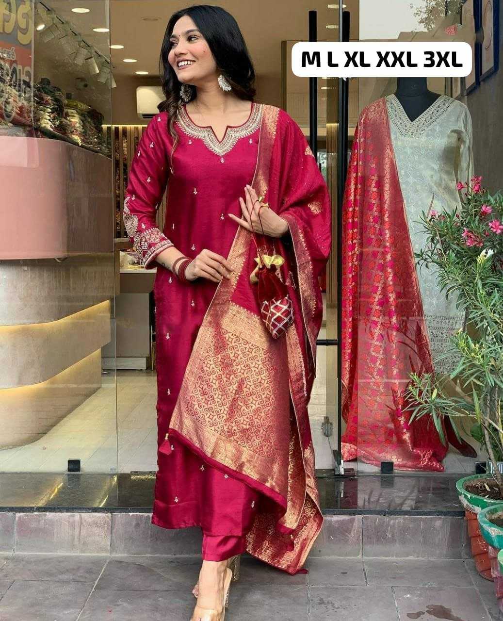 Ynf Heavy Roman Silk KESH613 113 Suits & Dresses Plus Size Collections Wholesale Embroidery Suits Zari Work Suit Designer Suits Manufacturer