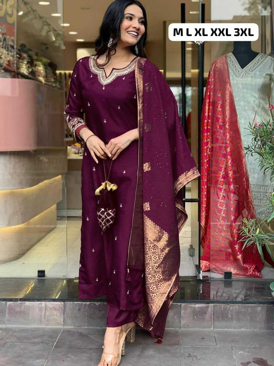 Ynf Heavy Roman Silk KESH613 113 Suits & Dresses Plus Size Collections Wholesale Embroidery Suits Zari Work Suit Designer Suits Manufacturer