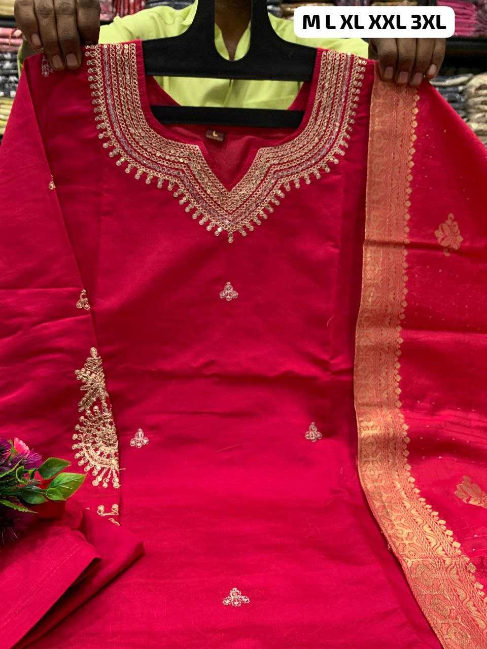 Ynf Heavy Roman Silk KESH613 113 Suits & Dresses Plus Size Collections Wholesale Embroidery Suits Zari Work Suit Designer Suits Manufacturer