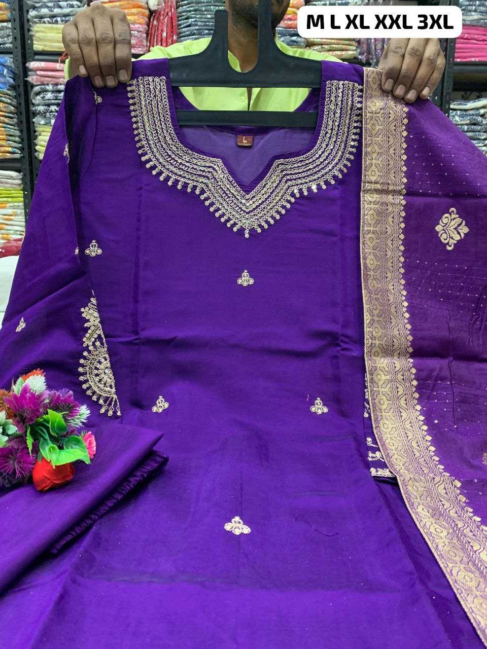 Ynf Heavy Roman Silk KESH613 113 Suits & Dresses Plus Size Collections Wholesale Embroidery Suits Zari Work Suit Designer Suits Manufacturer