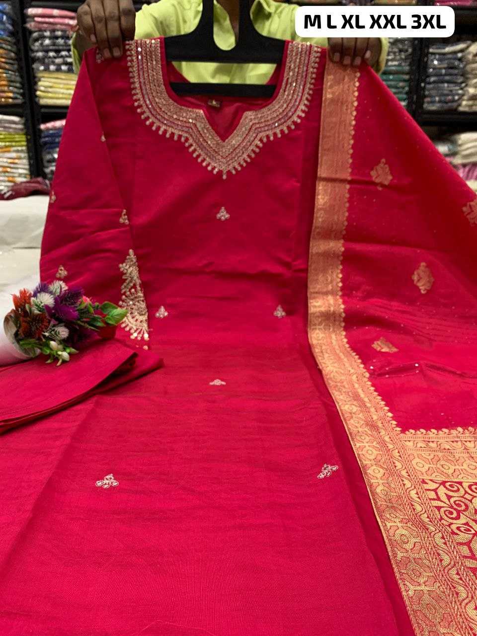 Ynf Heavy Roman Silk KESH613 113 Suits & Dresses Plus Size Collections Wholesale Embroidery Suits Zari Work Suit Designer Suits Manufacturer