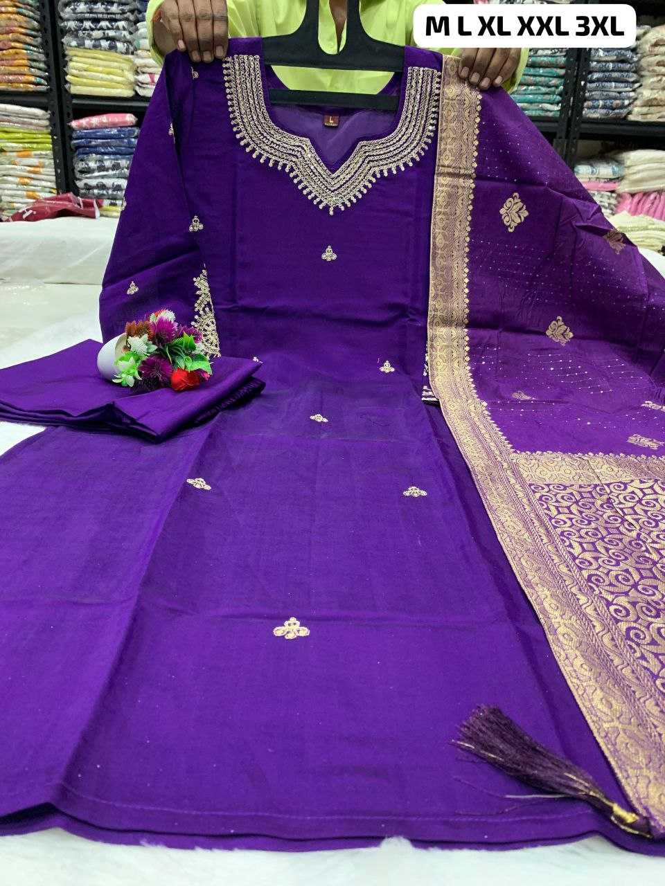 Ynf Heavy Roman Silk KESH613 113 Suits & Dresses Plus Size Collections Wholesale Embroidery Suits Zari Work Suit Designer Suits Manufacturer