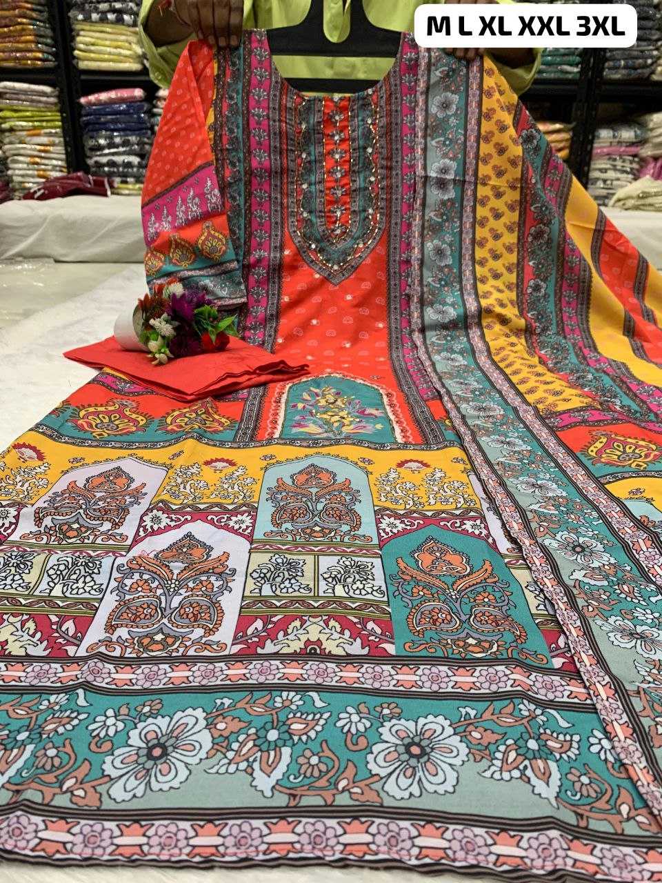 Ynf Muslin KESH613 126 Islamic Clothing Plus Size Collections Wholesale Pakistani Suits Manufacturer