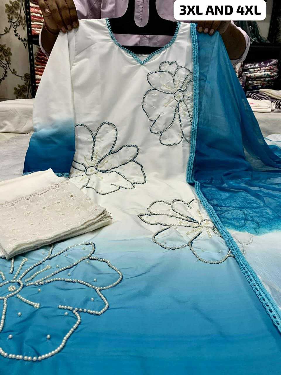 Ynf Muslin Silk KESH613 110 Suits & Dresses Plus Size Collections Wholesale Designer Suits Silk Suits Handwork Suits Manufacturer