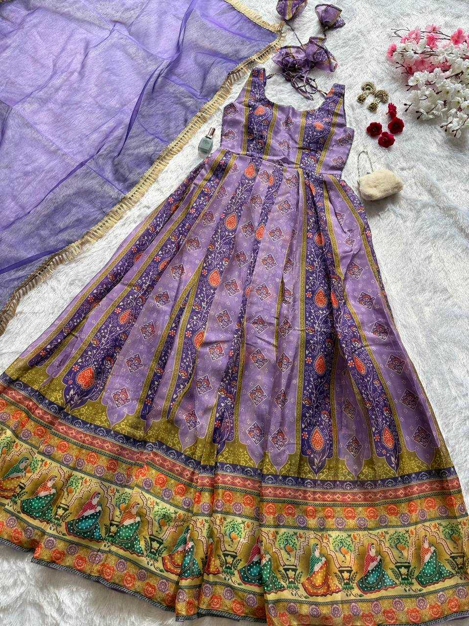 Ynf Organza Silk KESH154 315 Gowns Wholesale Printed Gowns Anarkali Gown Designer Gowns Manufacturer
