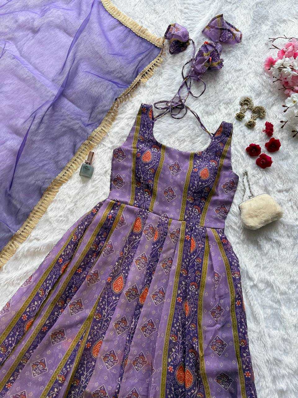 Ynf Organza Silk KESH154 315 Gowns Wholesale Printed Gowns Anarkali Gown Designer Gowns Manufacturer
