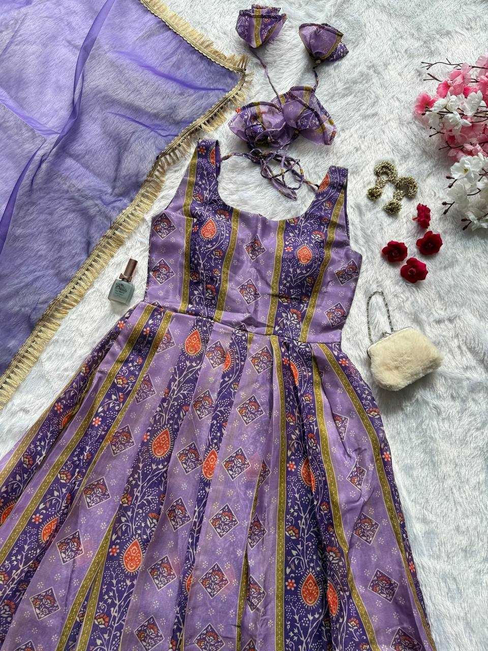 Ynf Organza Silk KESH154 315 Gowns Wholesale Printed Gowns Anarkali Gown Designer Gowns Manufacturer