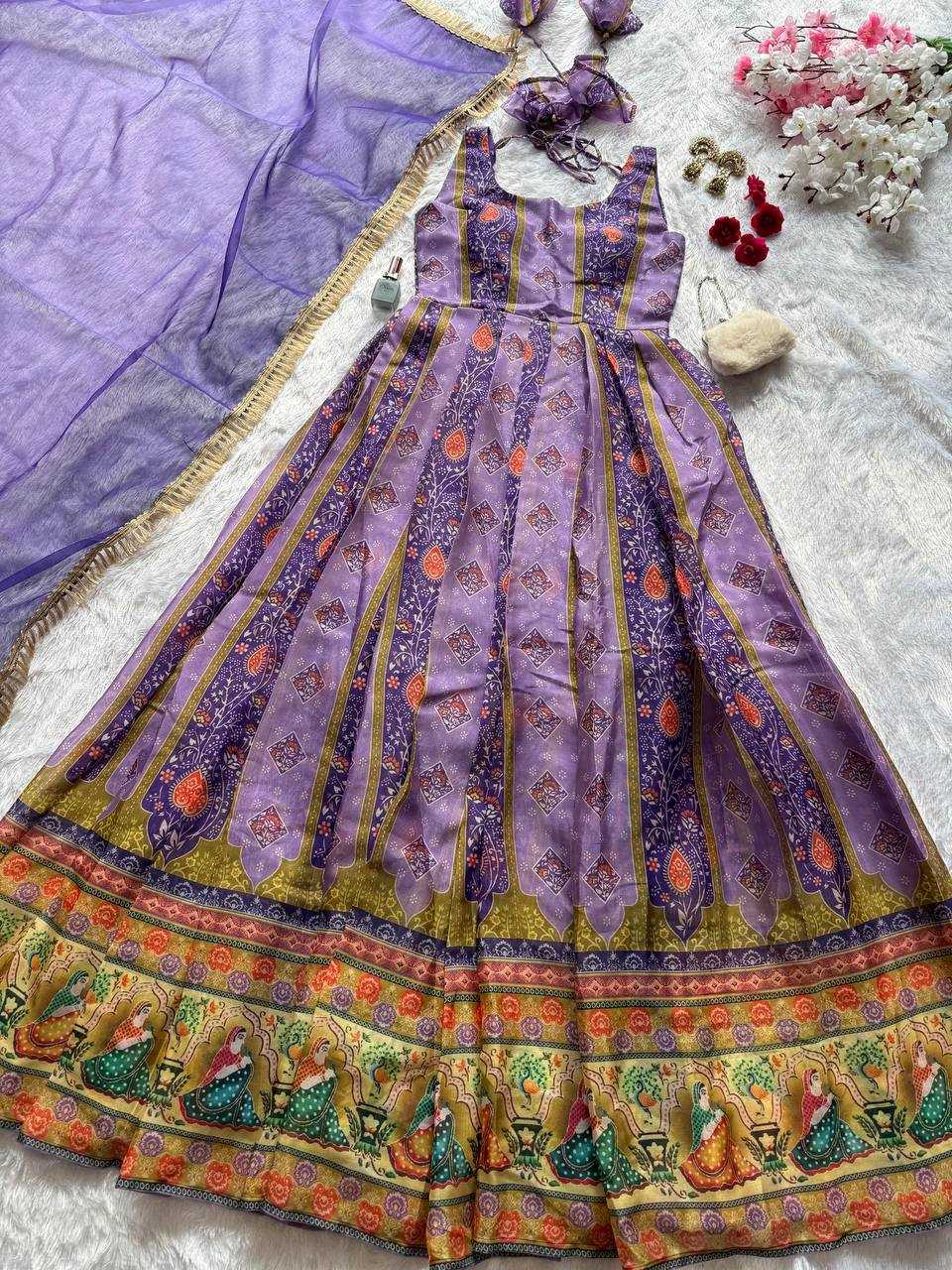Ynf Organza Silk KESH154 315 Gowns Wholesale Printed Gowns Anarkali Gown Designer Gowns Manufacturer