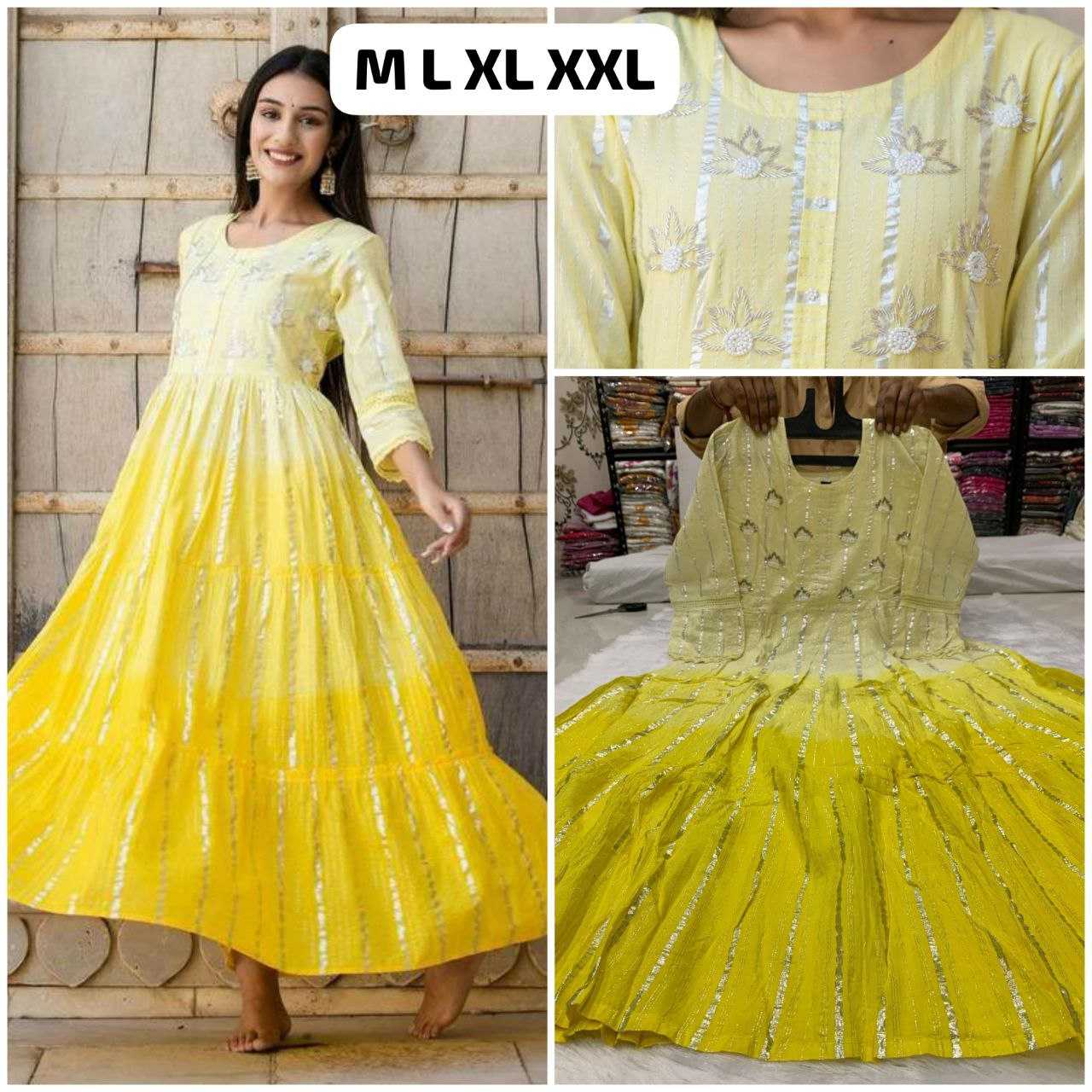 Ynf Pure Cotton KESH613 044 Gowns Festive Collections Wholesale Fancy Gowns Party Wear Gowns Simple Gowns Manufacturer