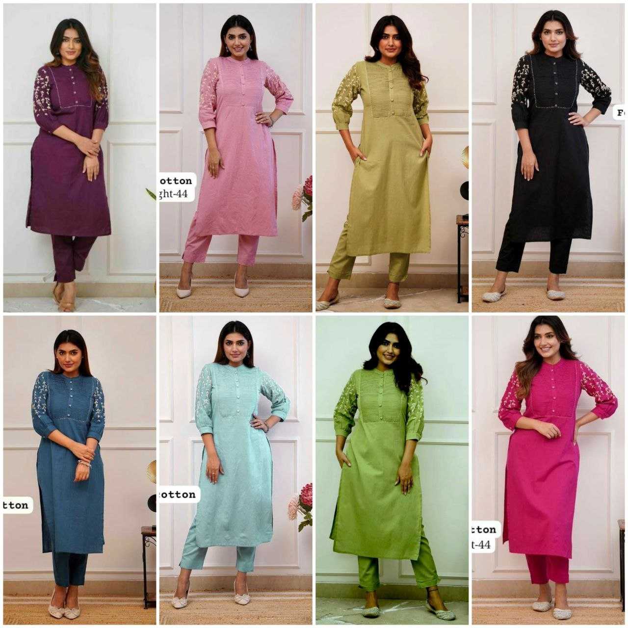 Ynf Pure Cotton KESH613 249 Kurti Festive Collections Wholesale Cotton Kurtis Kurtis With Bottom Embroidered Kurtis Manufacturer