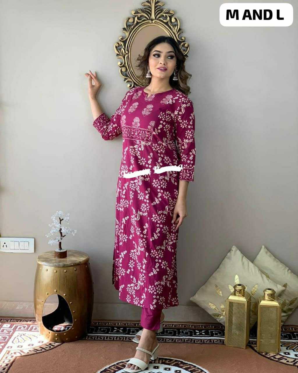 Ynf Rayon KESH613 101 Kurti Wholesale Designer Kurtis Embroidered Kurtis Kurti With Pants Manufacturer