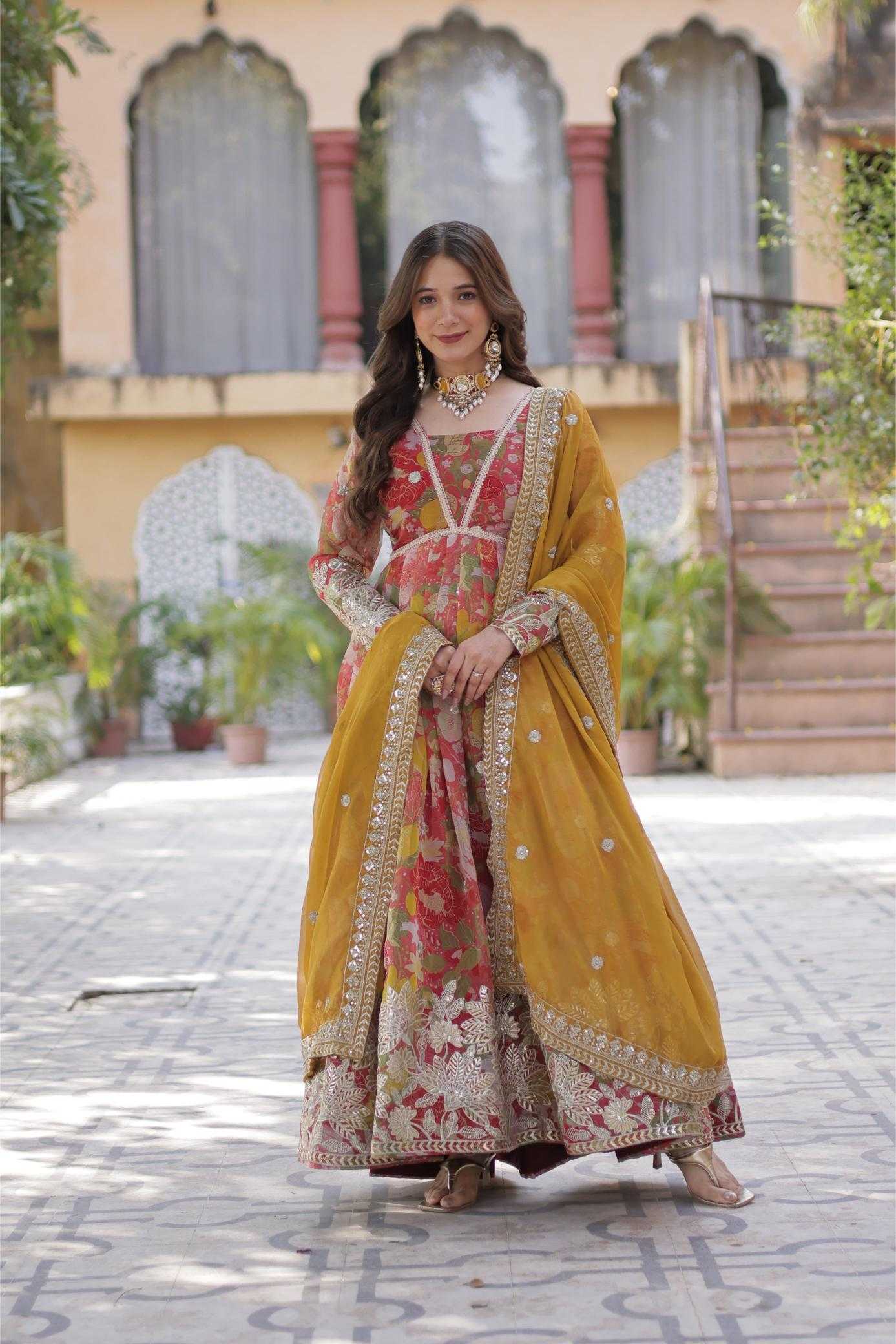 Ynf Russian Silk KESH530 ALIA Gowns Wholesale Fancy Gowns Party Gowns Designer Gowns Manufacturer