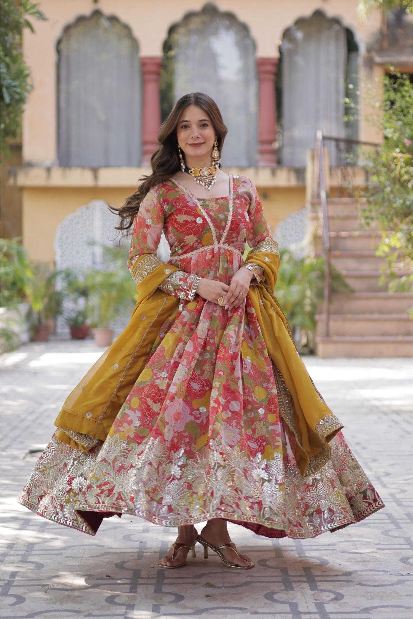 Ynf Russian Silk KESH530 ALIA Gowns Wholesale Fancy Gowns Party Gowns Designer Gowns Manufacturer