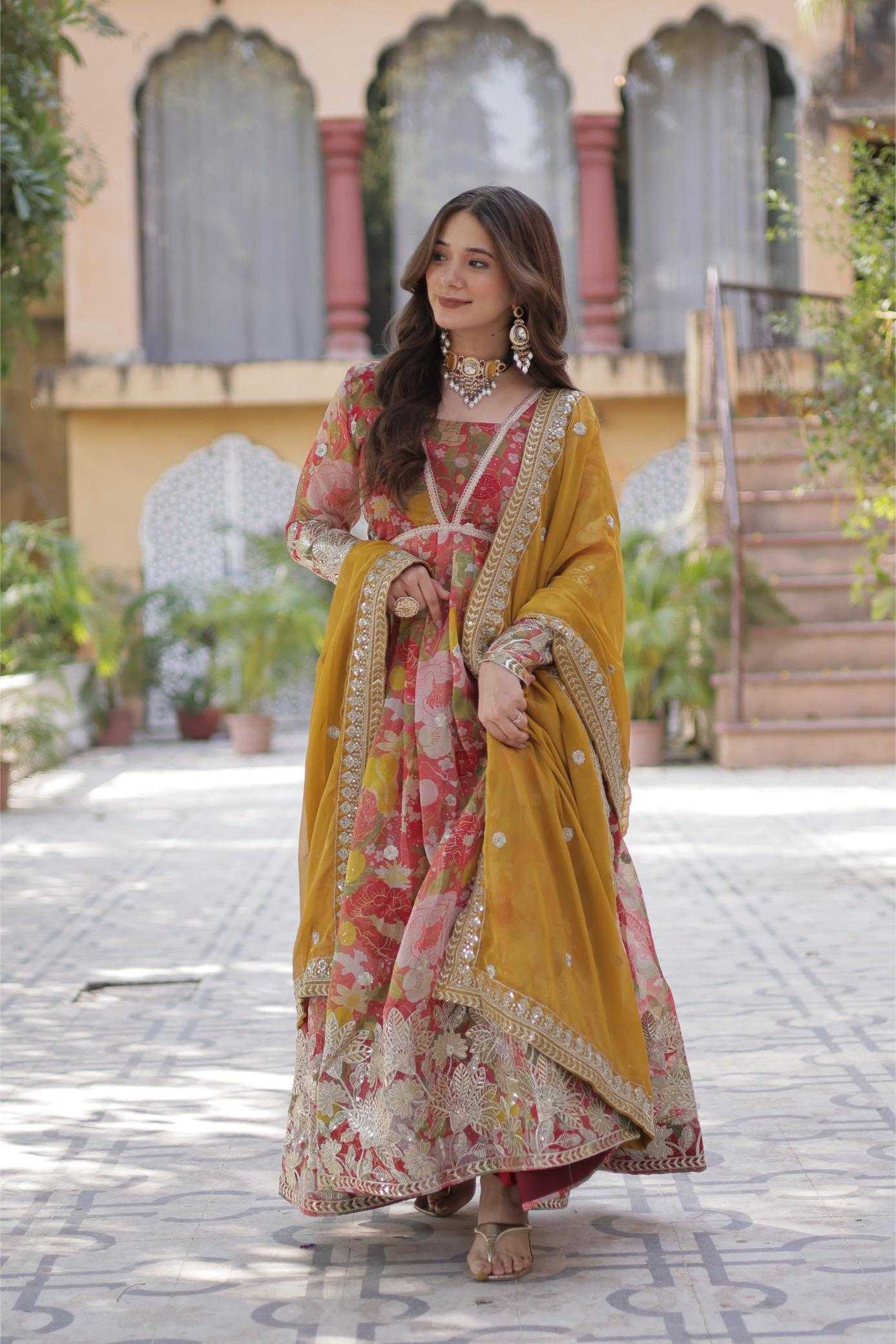 Ynf Russian Silk KESH530 ALIA Gowns Wholesale Fancy Gowns Party Gowns Designer Gowns Manufacturer