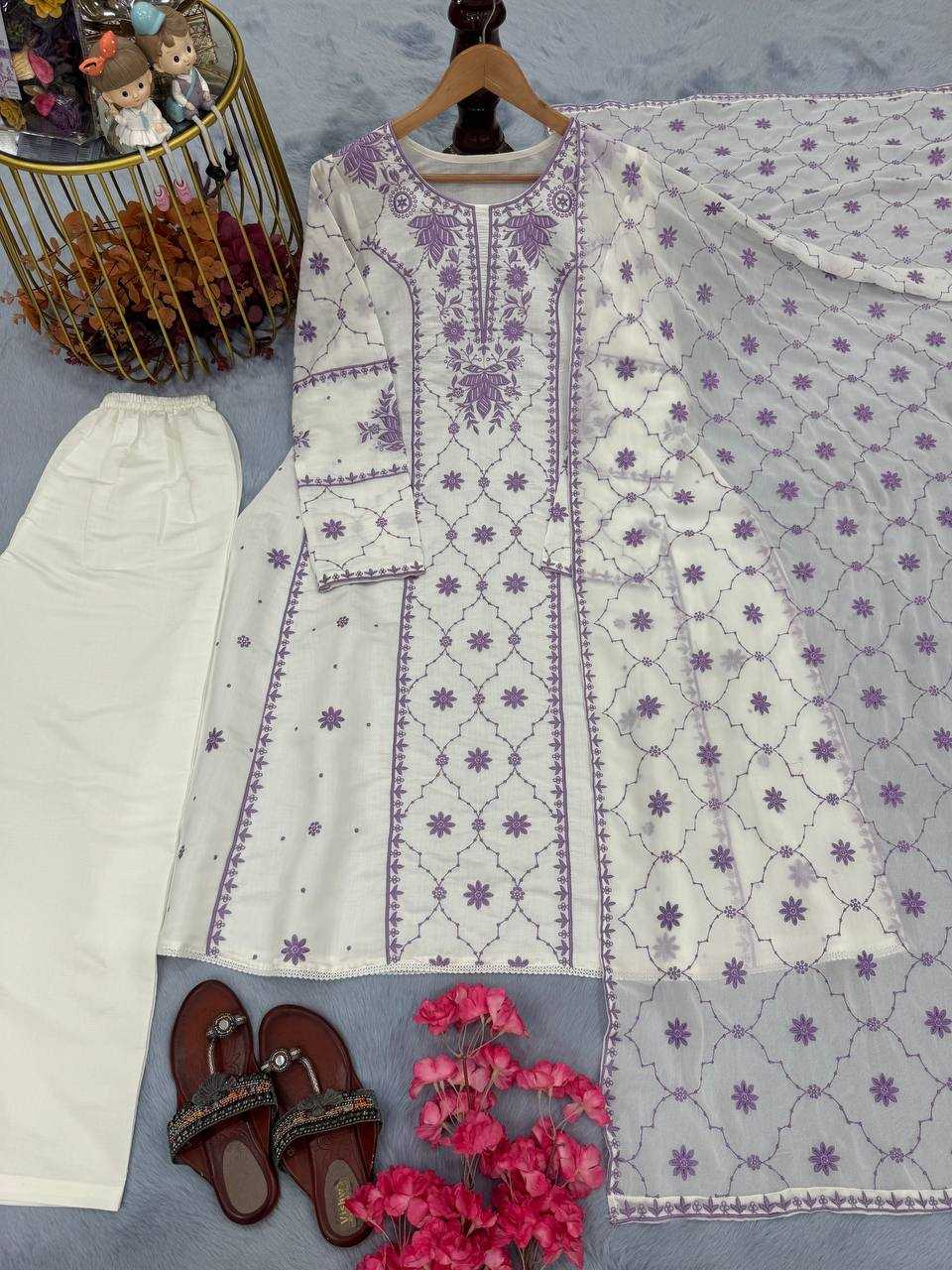 Ynf Silk KESH614 014 Kurti Wholesale Embroidered Kurtis Silk Kurtis Kurti With Pants Manufacturer