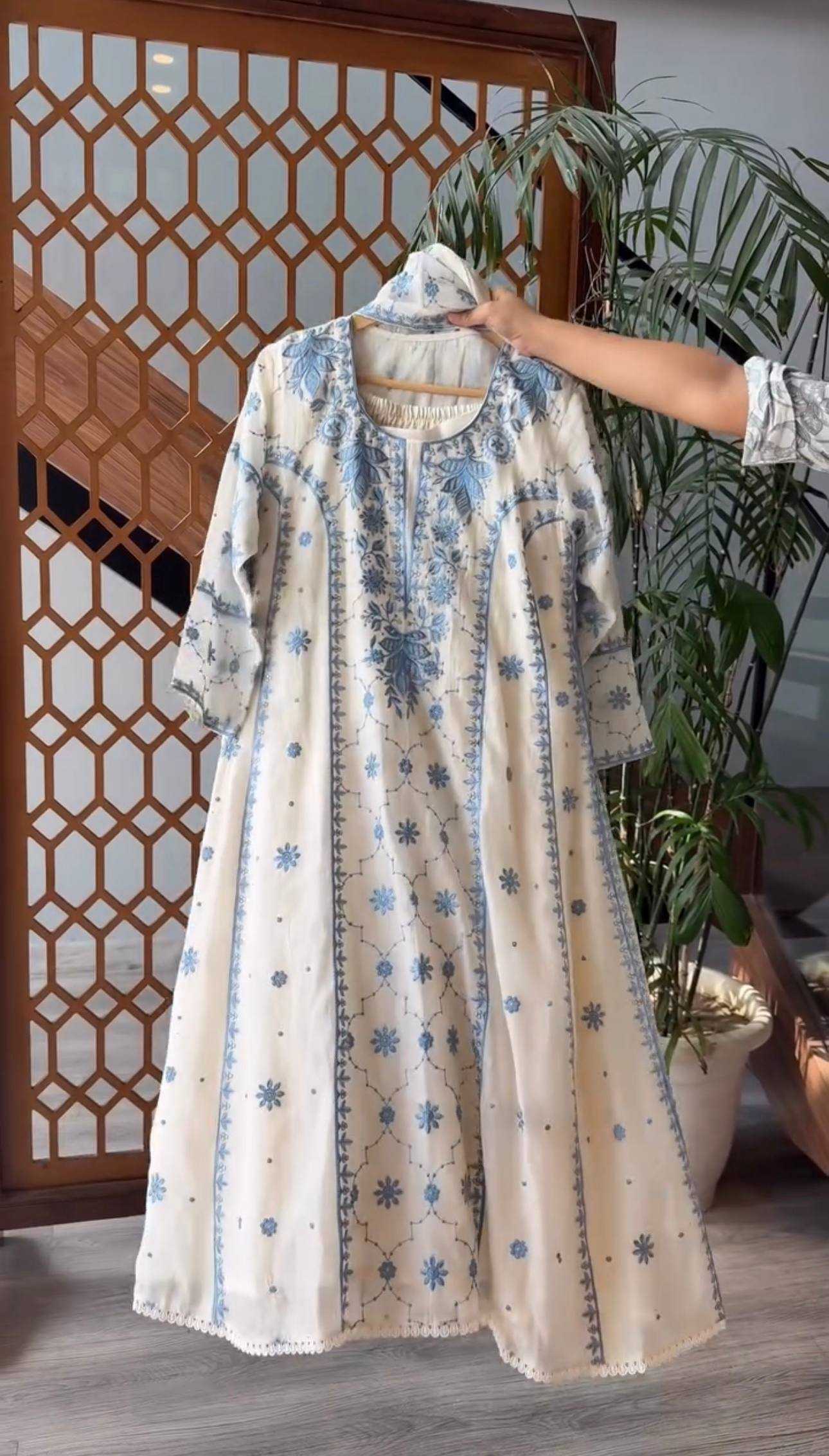 Ynf Silk KESH614 014 Kurti Wholesale Embroidered Kurtis Silk Kurtis Kurti With Pants Manufacturer