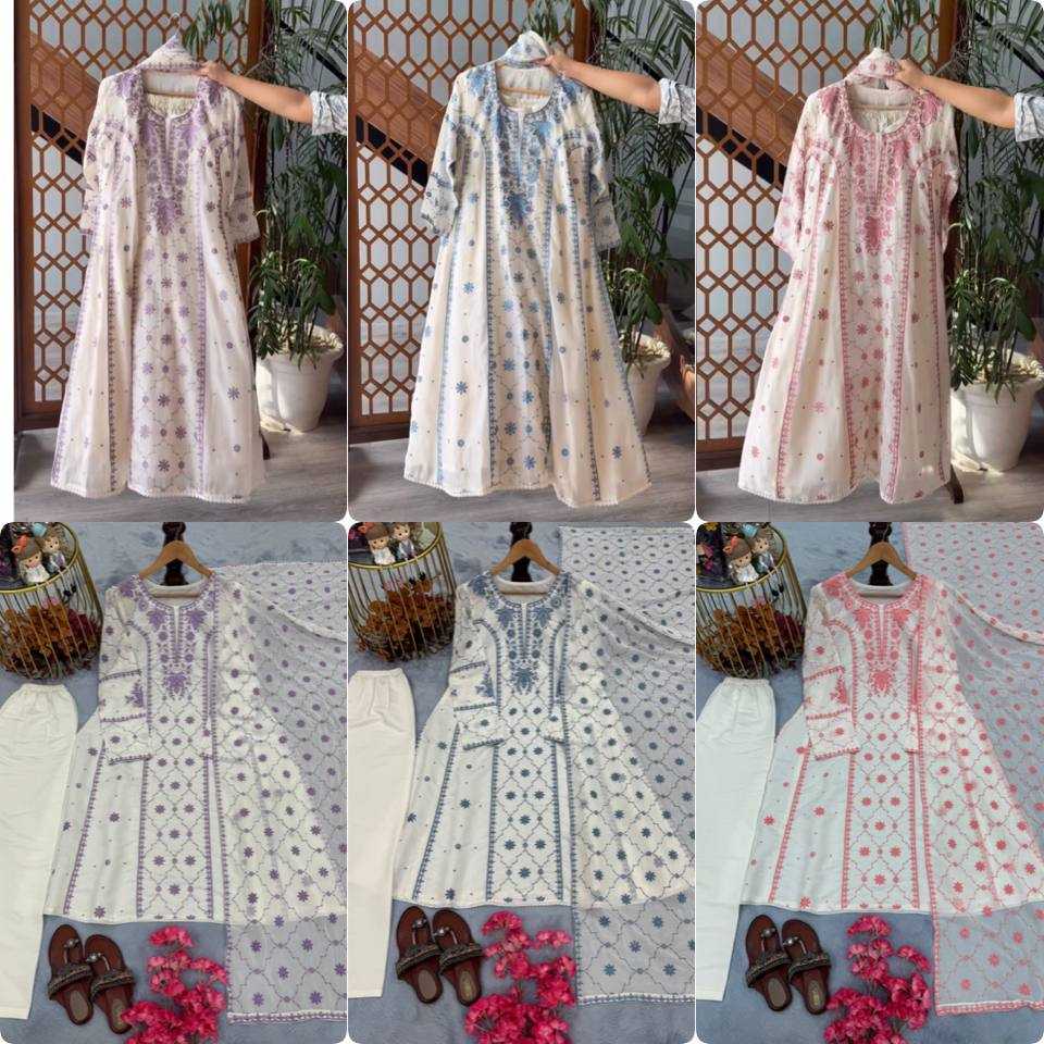 Ynf Silk KESH614 014 Kurti Wholesale Embroidered Kurtis Silk Kurtis Kurti With Pants Manufacturer