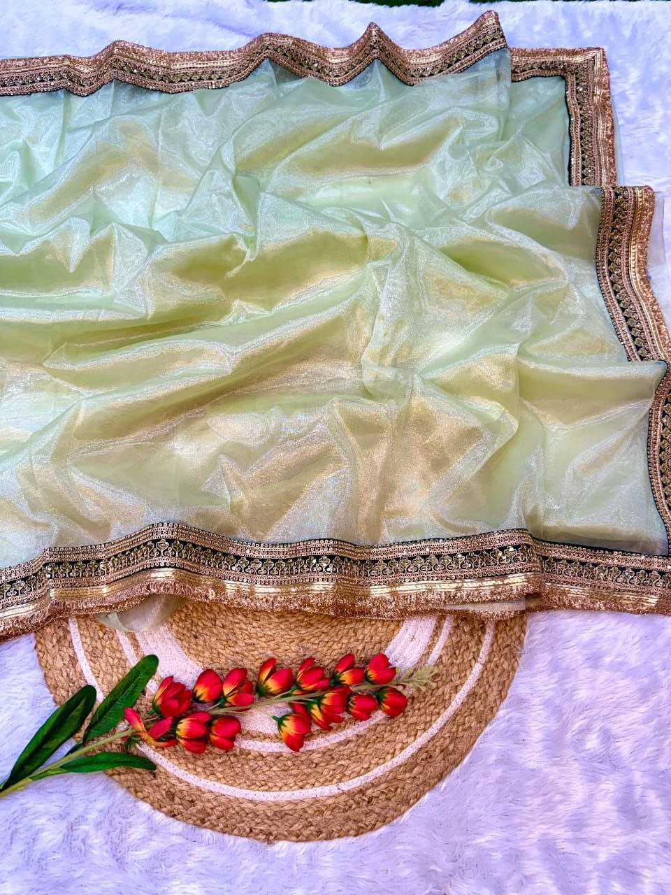 Ynf Twill Net KESH588 TRISHA Sarees Wholesale Net Sarees Embroidered Sarees Lace Border Sarees Manufacturer