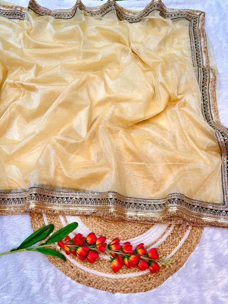 Ynf Twill Net KESH588 TRISHA Sarees Wholesale Net Sarees Embroidered Sarees Lace Border Sarees Manufacturer