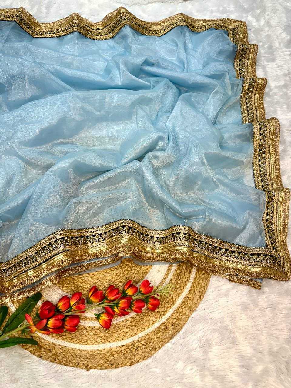 Ynf Twill Net KESH588 TRISHA Sarees Wholesale Net Sarees Embroidered Sarees Lace Border Sarees Manufacturer