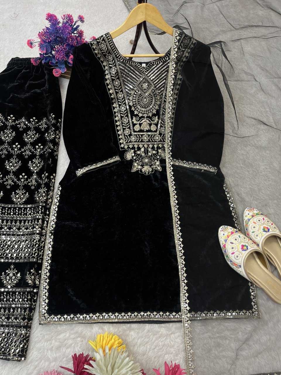 Ynf Velvet RIN212 7034 Suits & Dresses Wholesale Velvet Suits Embroidery Suits Party wear suits Manufacturer