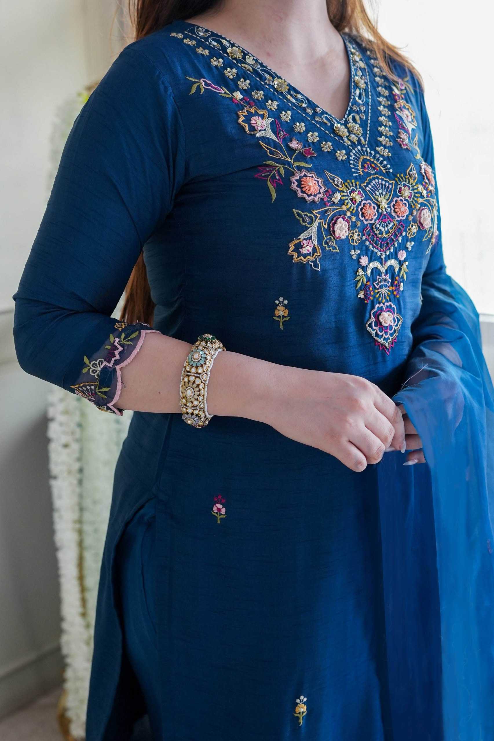 Ynf Vichitra Silk KESH334 Magic Suits & Dresses Wholesale Ladies Suits Embroidery Suits Party wear suits Manufacturer